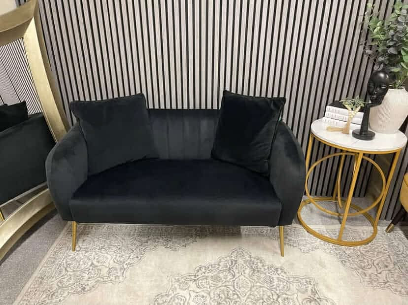 Black Velvet Sofa