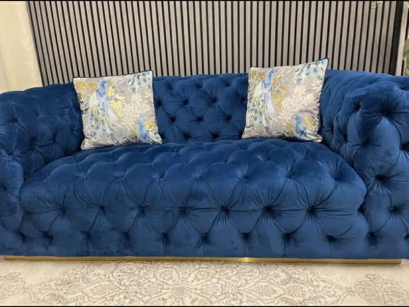 Navy Velvet Chesterfield Sofa