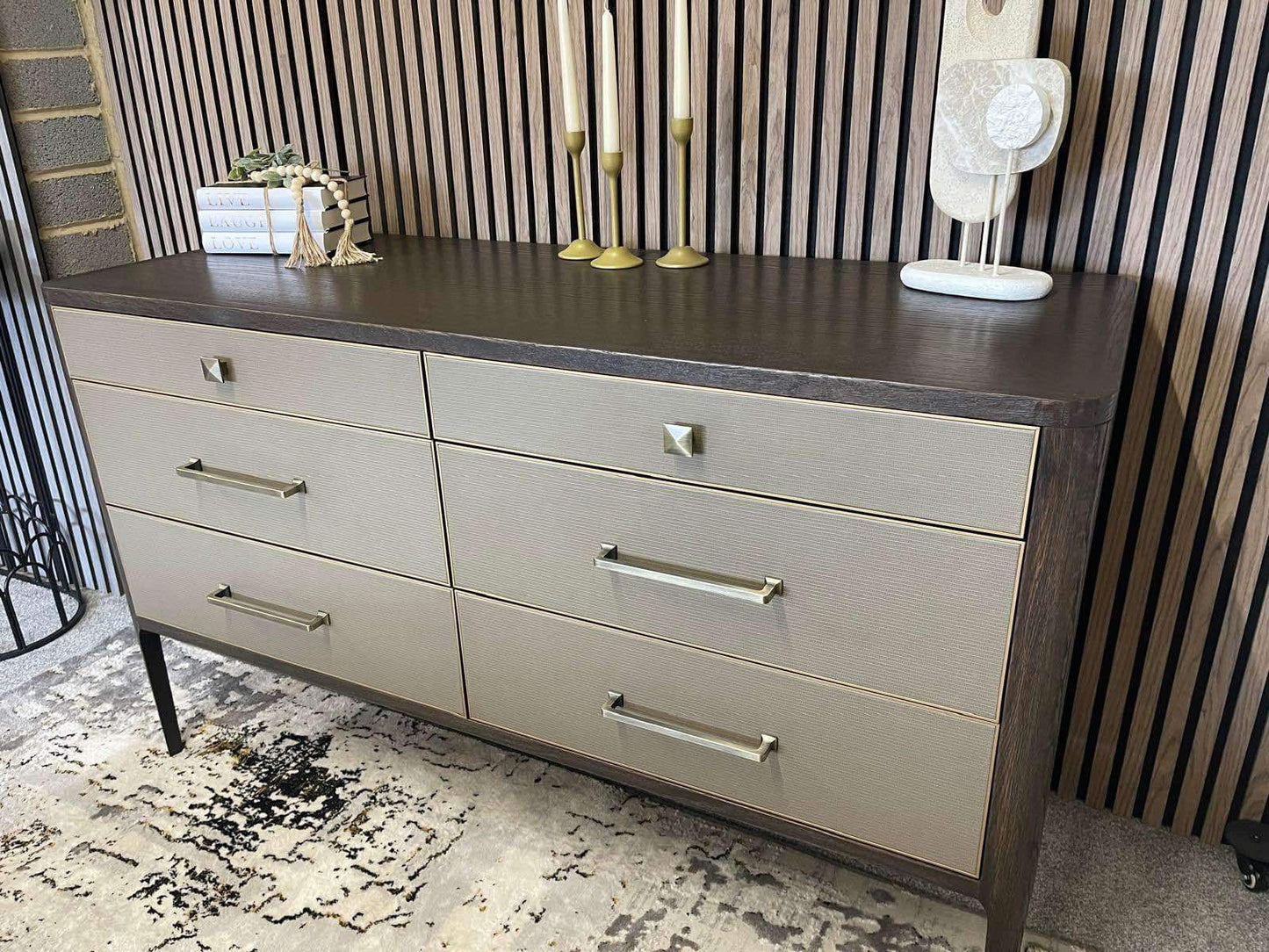 Hudson 6 Drawers Chest Faux Leather