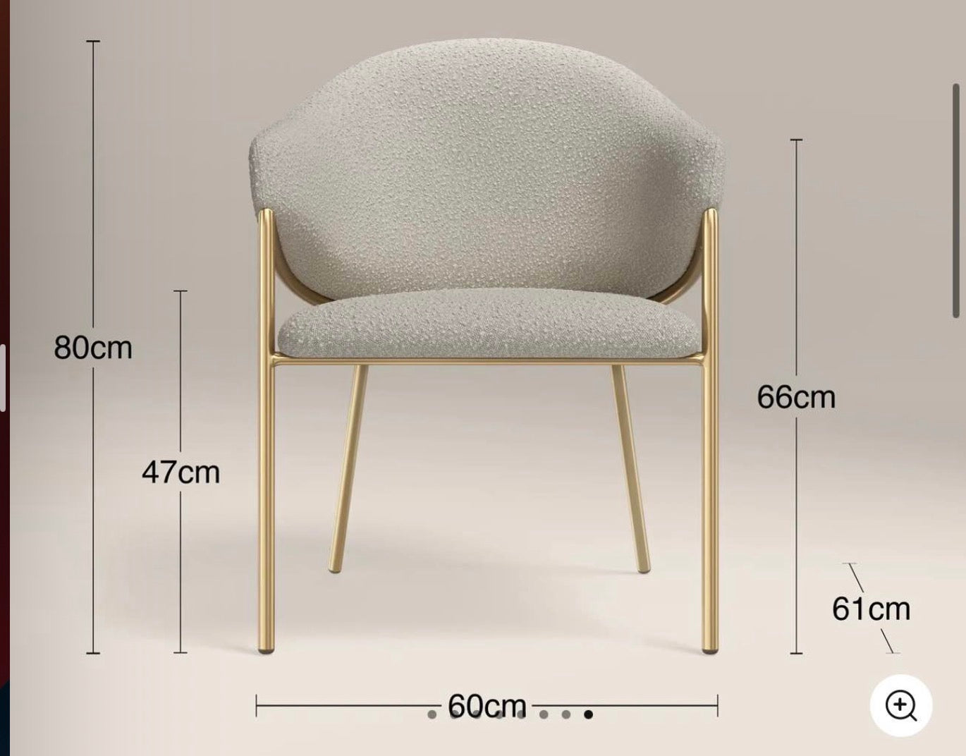 Speckled Stone Boucle Carver Dining Chairs x4