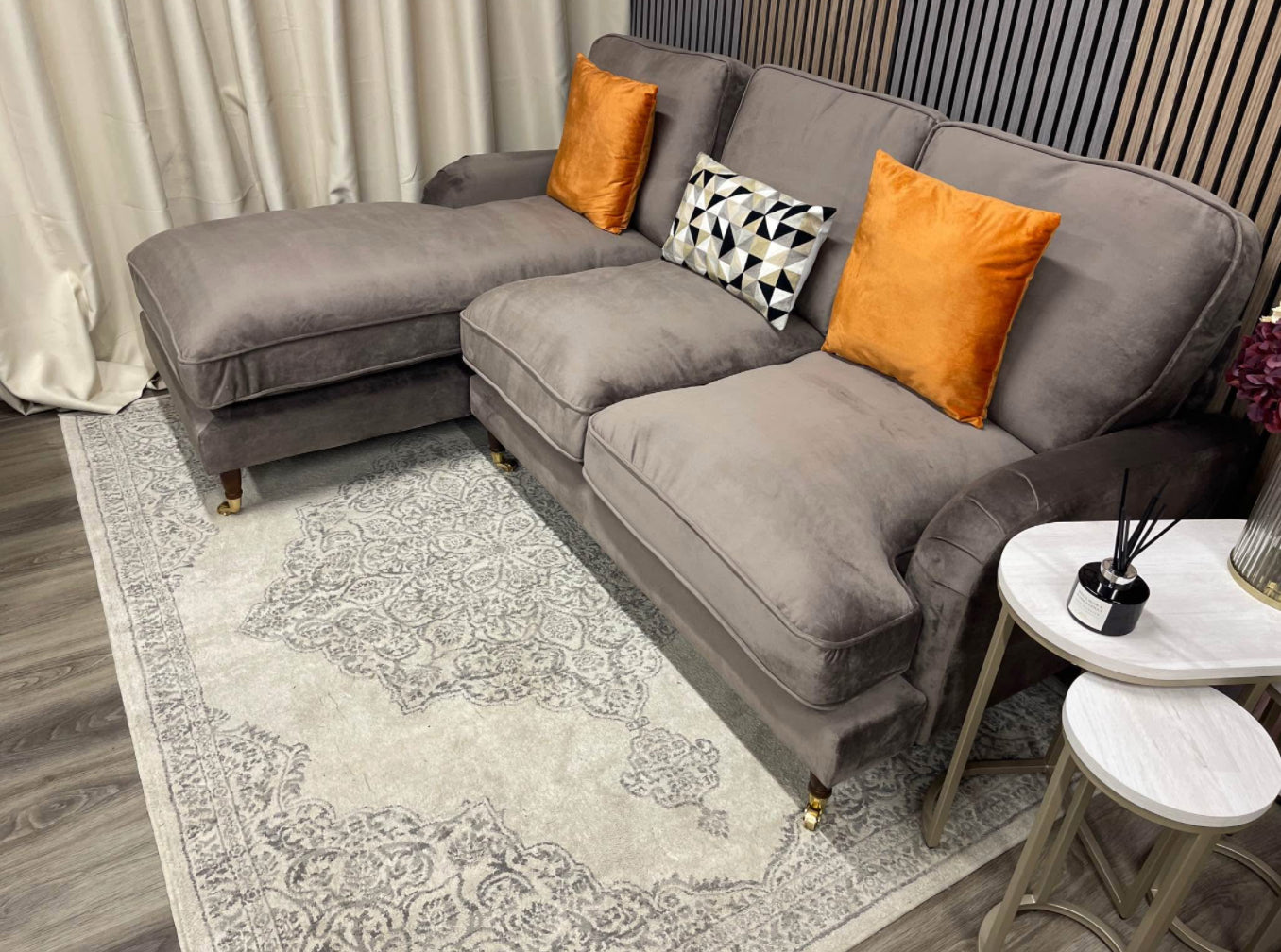 Ashby L Shape Velvet Sofa