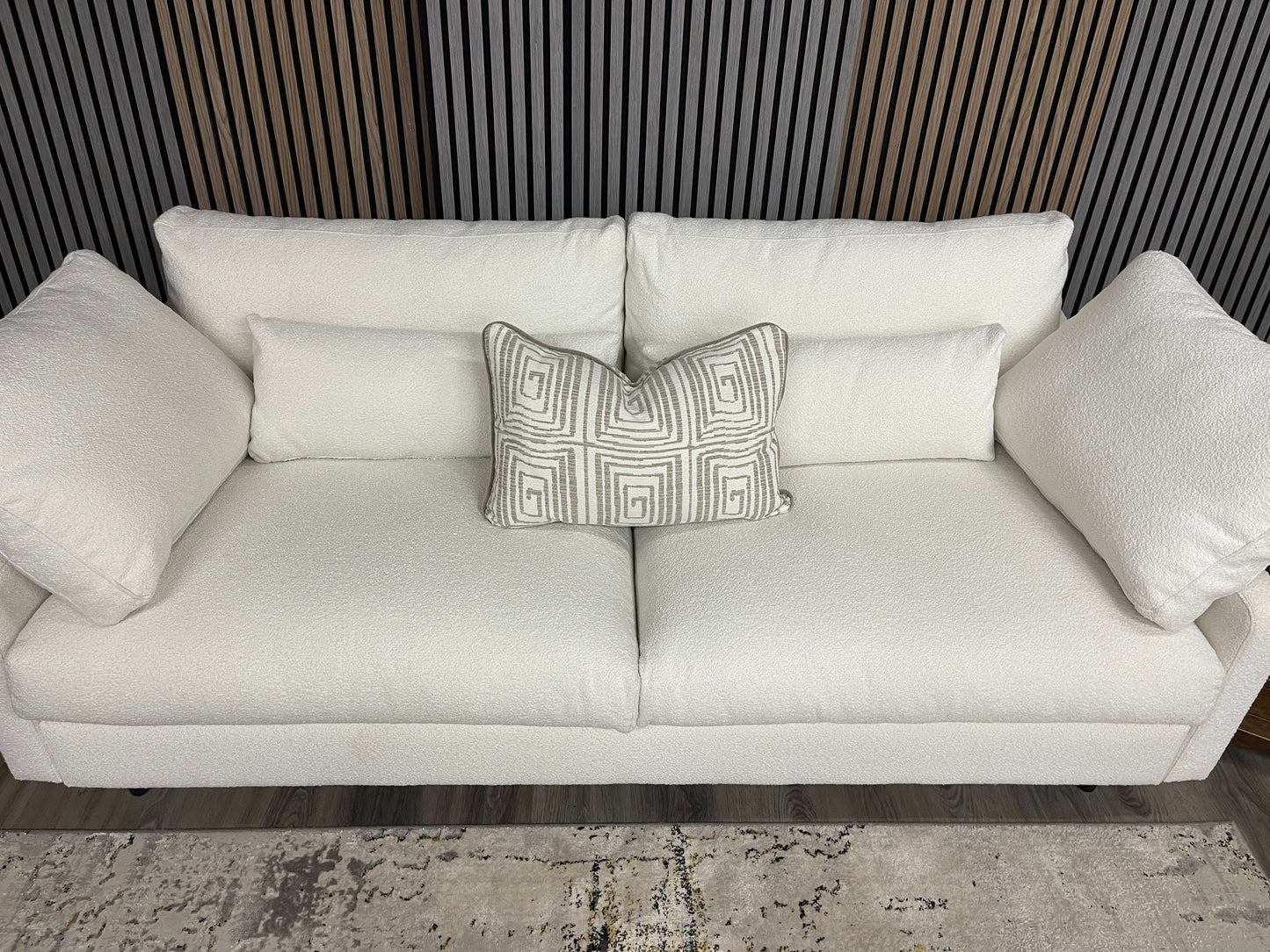White Swyft Boucle sofa (3 seater)