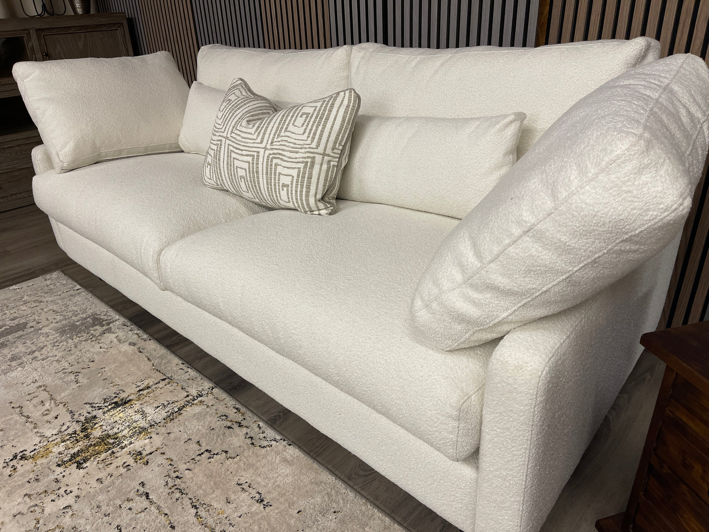 White Swyft Boucle sofa (3 seater)