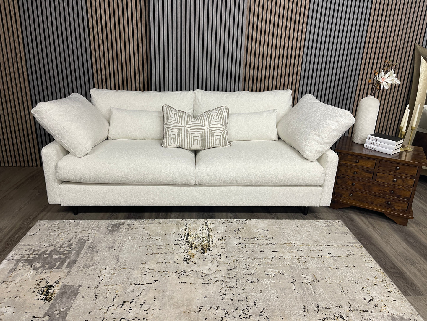 White Swyft Boucle sofa (3 seater)