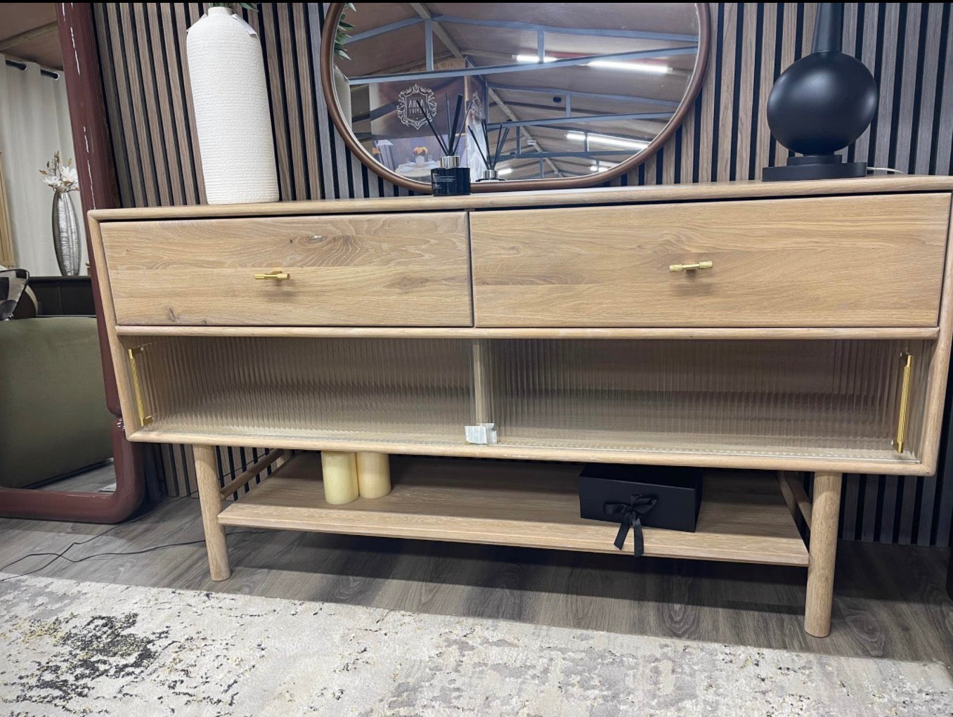 Komodo Large Oak Sideboard With Internal Lights