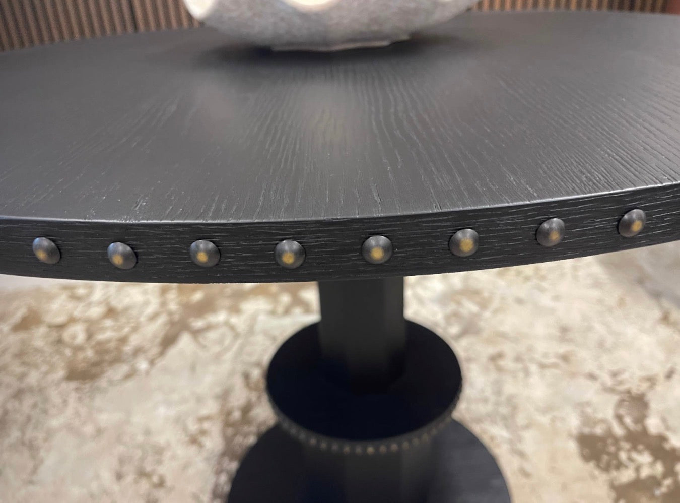 Black Oak Small Round Dining Table