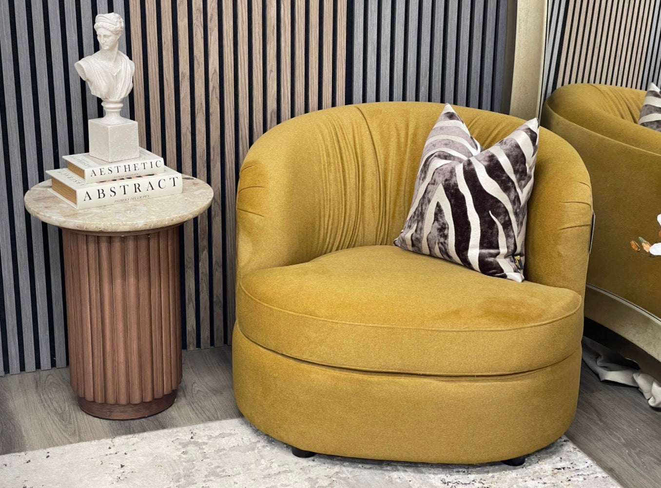 Portland Mohair Mustard Accent Chair