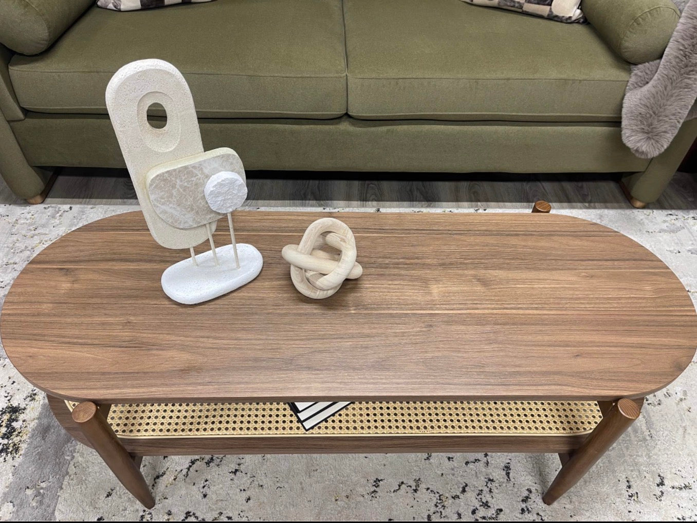 Oval Walnut Coffee Table