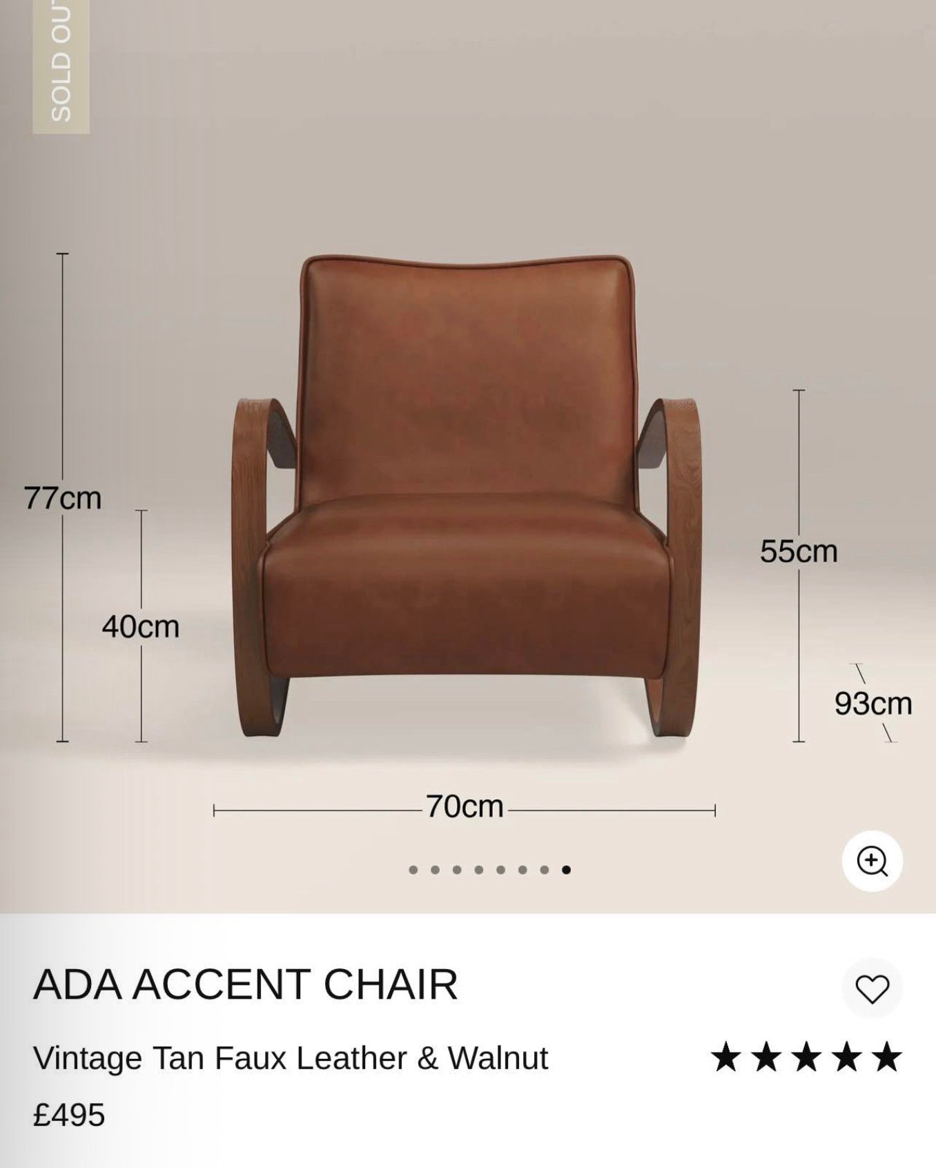 Set Of 2 Vintage Tan Faux Leather Accent Chairs