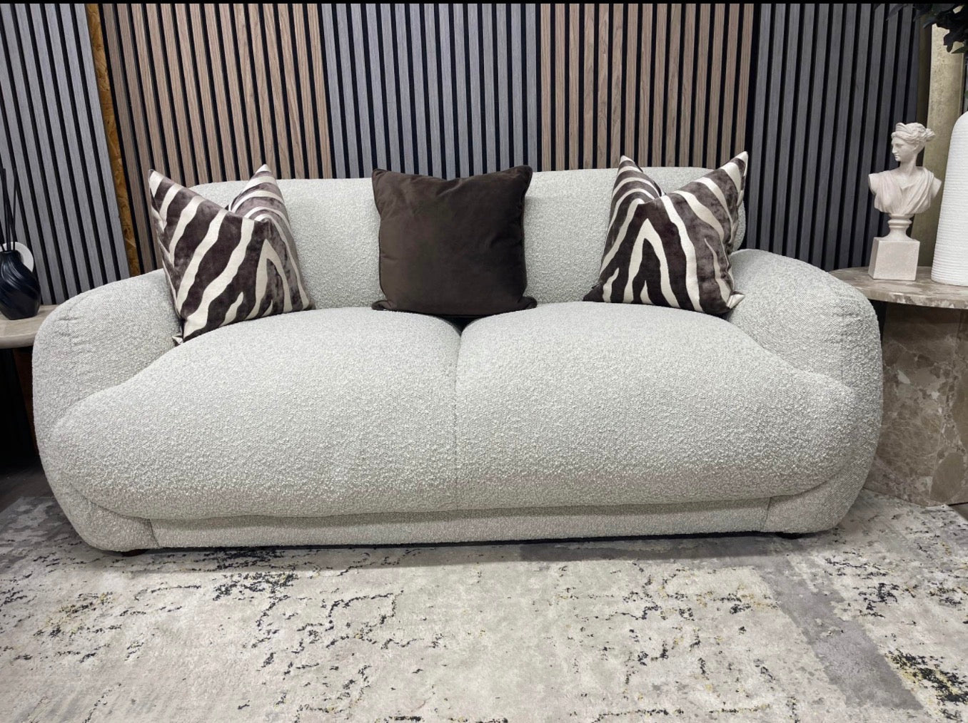 Cloud Speckled Stone Boucle 2 Seater Sofa