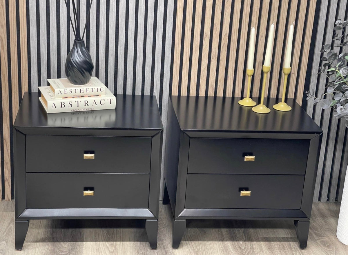 Set Of 2 Nancy Dark Walnut Bedside Tables