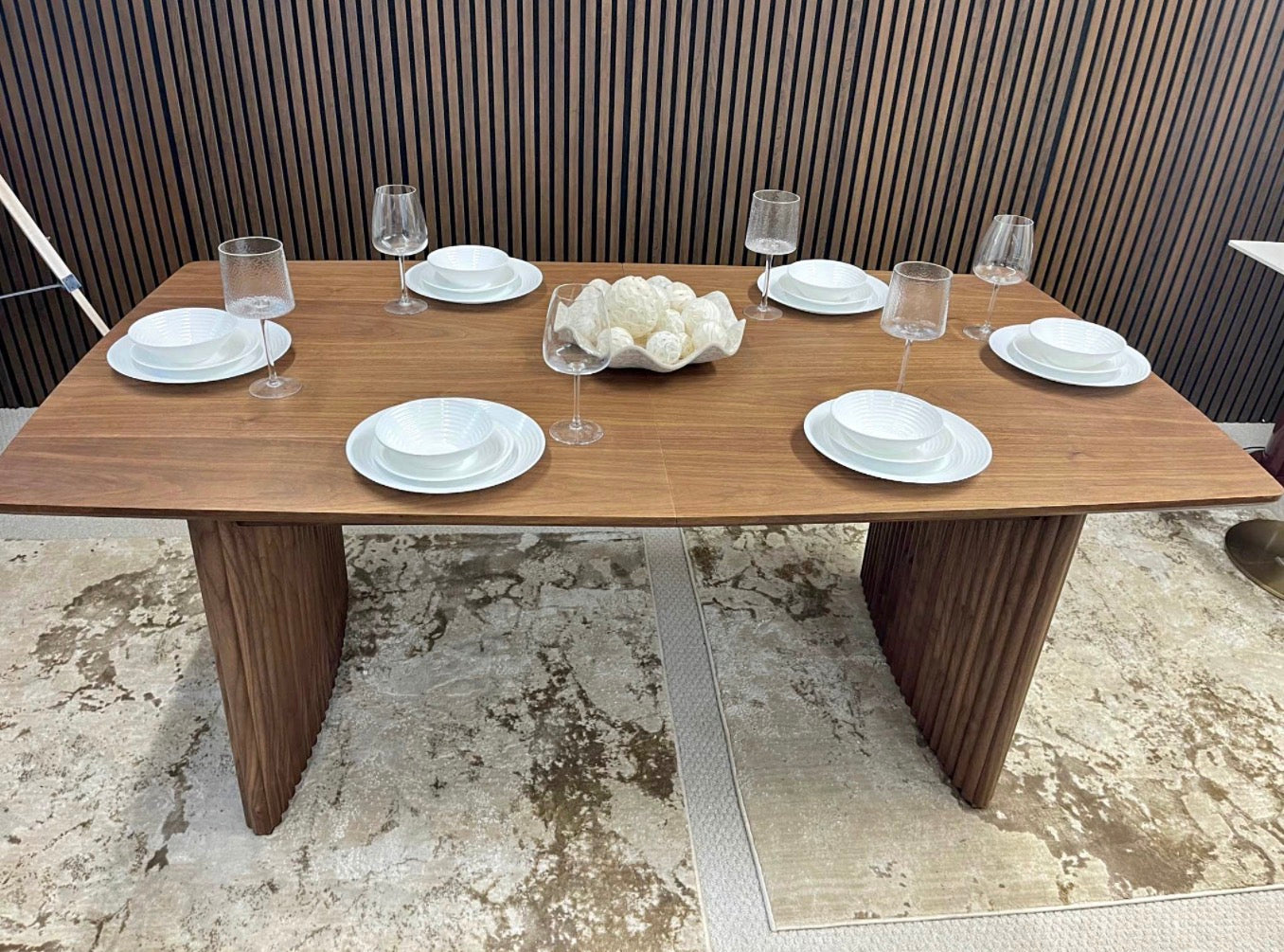 CALEB 6-8 SEAT RECTANGLE WOODEN EXTENDABLE DINING TABLE