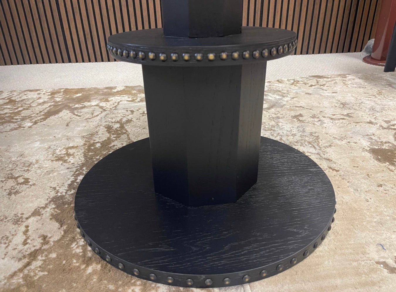 Black Oak Small Round Dining Table
