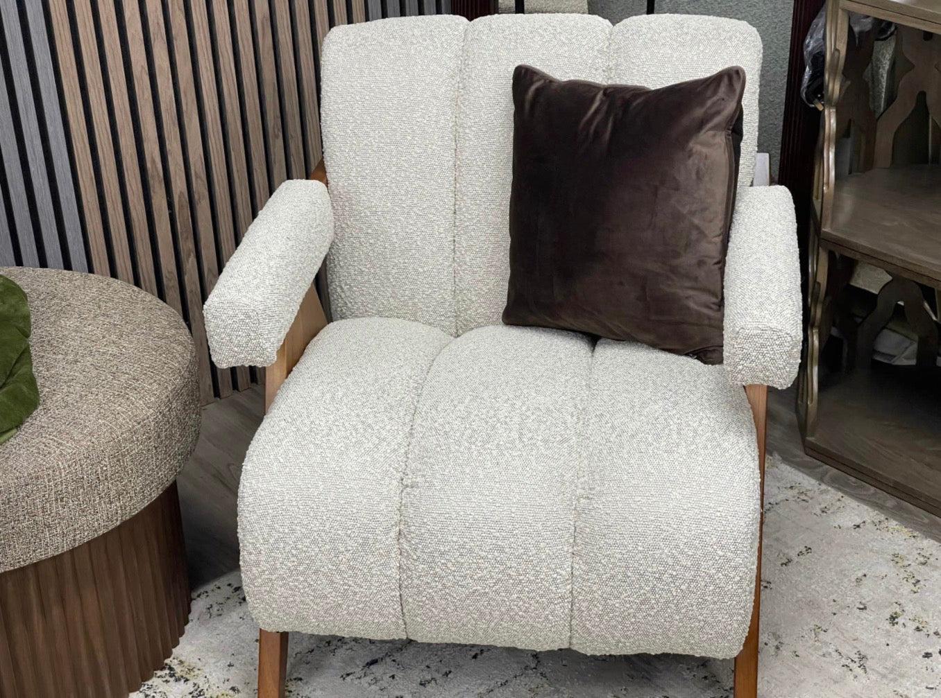 Paulo Speckled Stone Boucle Armchair