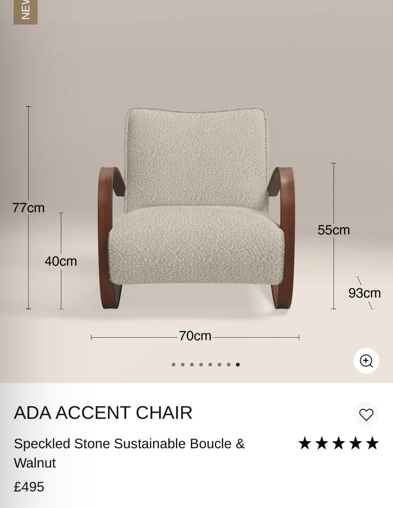 Speckled Stone Boucle Accent Chair
