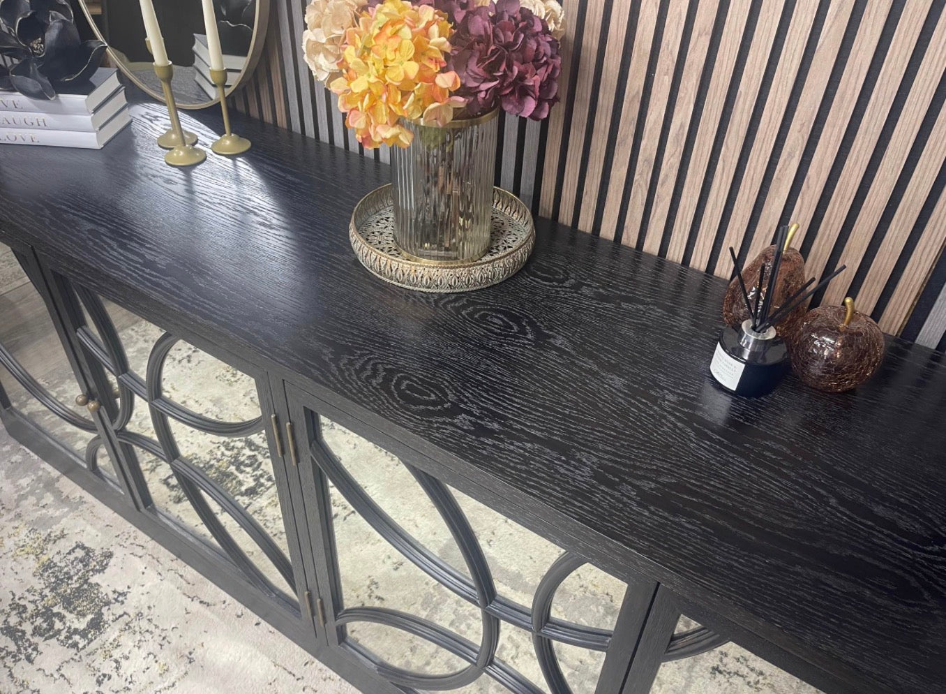 Large Black Oak Sideboard