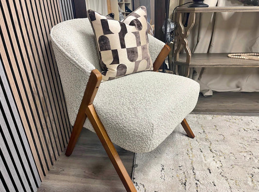 Kira Speckled Stone Boucle Accent Chair