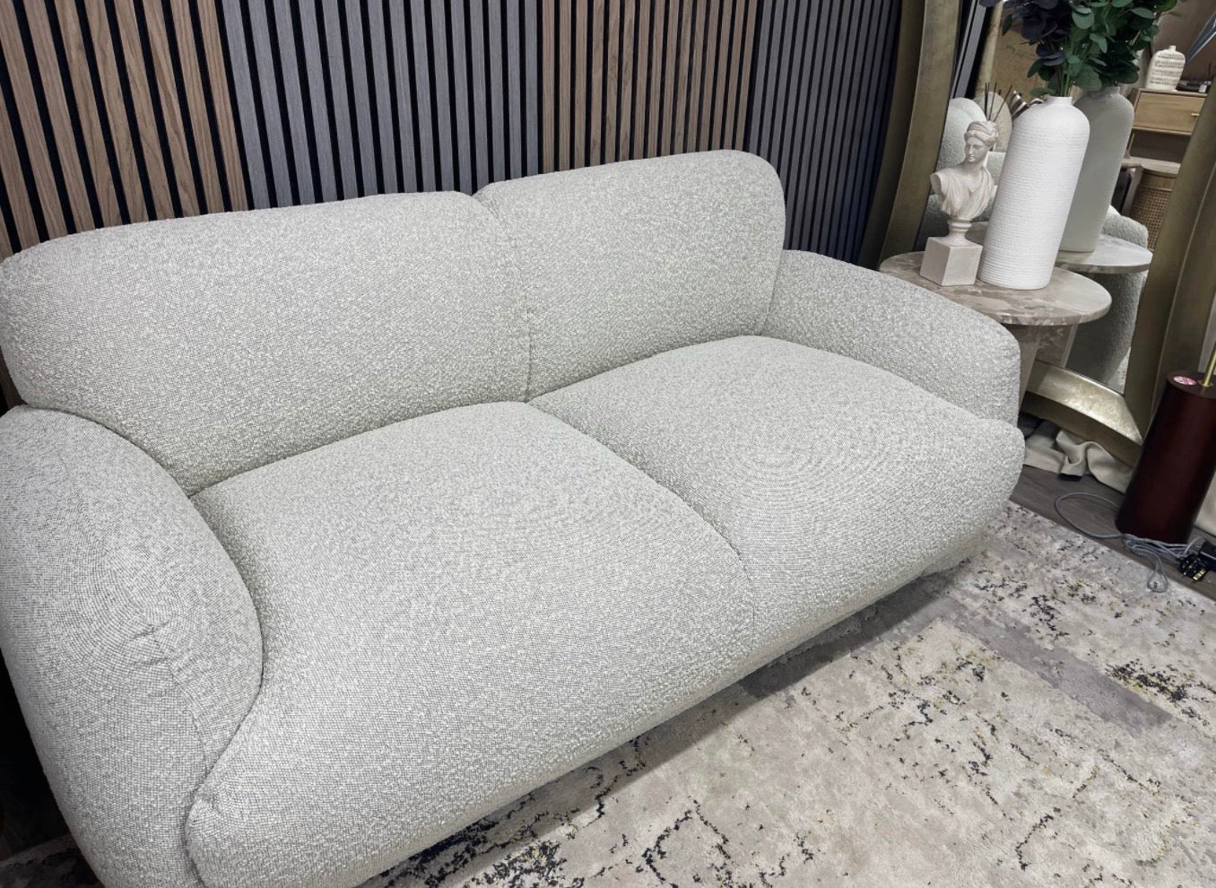 Cloud Speckled Stone Boucle 2 Seater Sofa