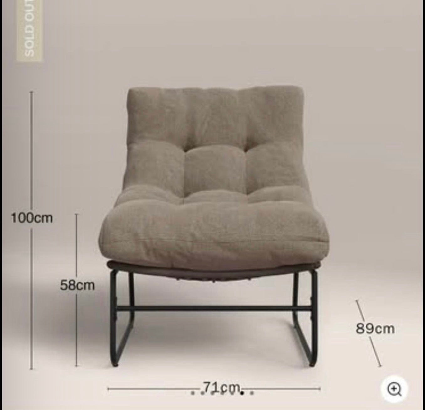 Odessa Garden Bistro Lounge Set Natural Boucle And Taupe Metal Frame