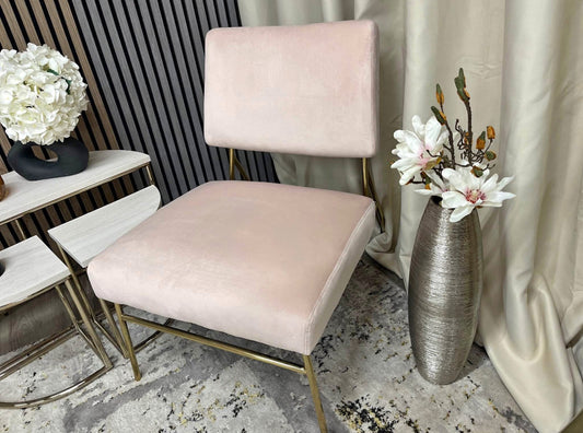 Blush Pink Velvet Accent Chair