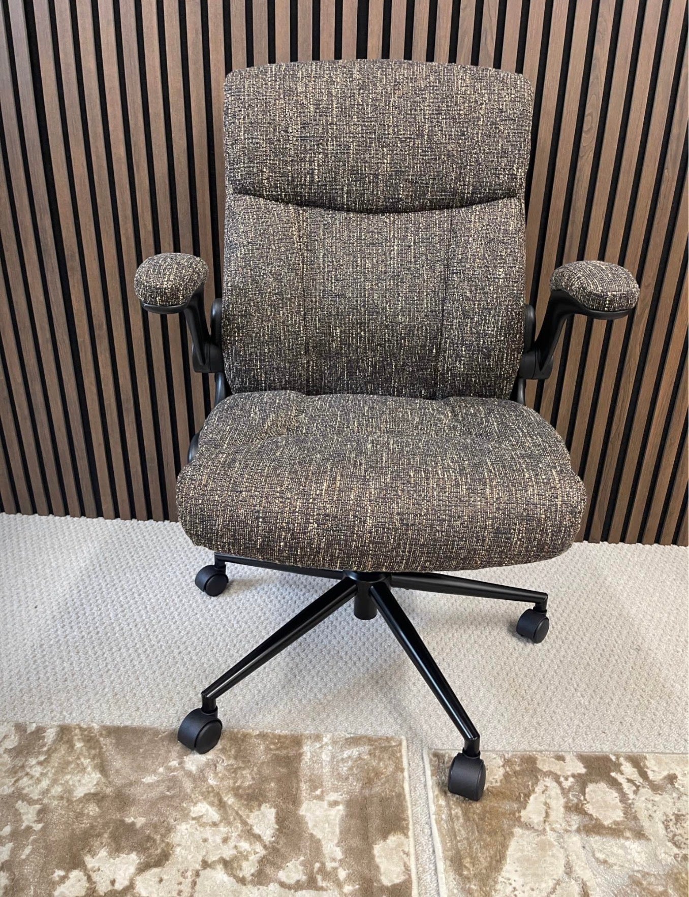 Speckled Espresso Boucle Office Chair