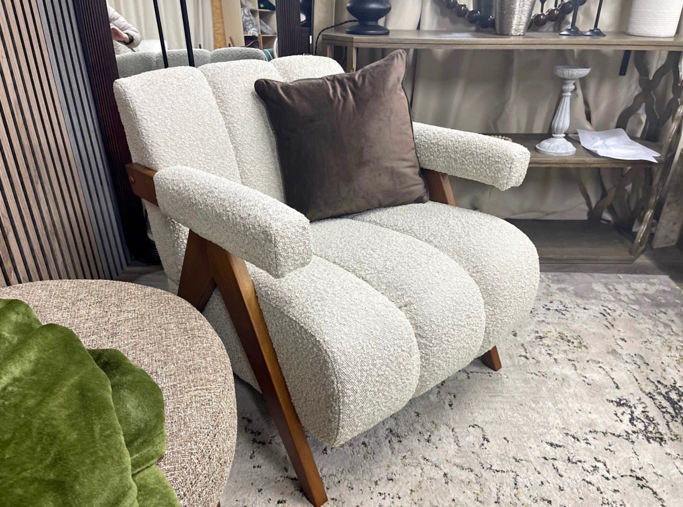 Paulo Speckled Stone Boucle Armchair