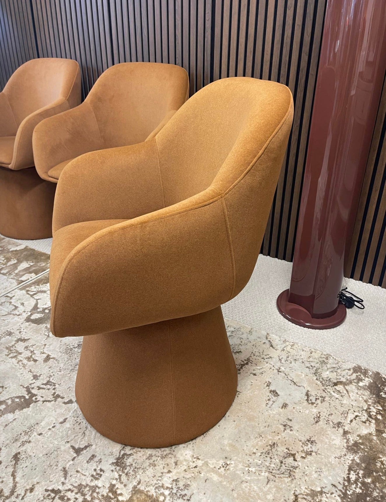 Herman Swivel Carver Dining Chairs x4