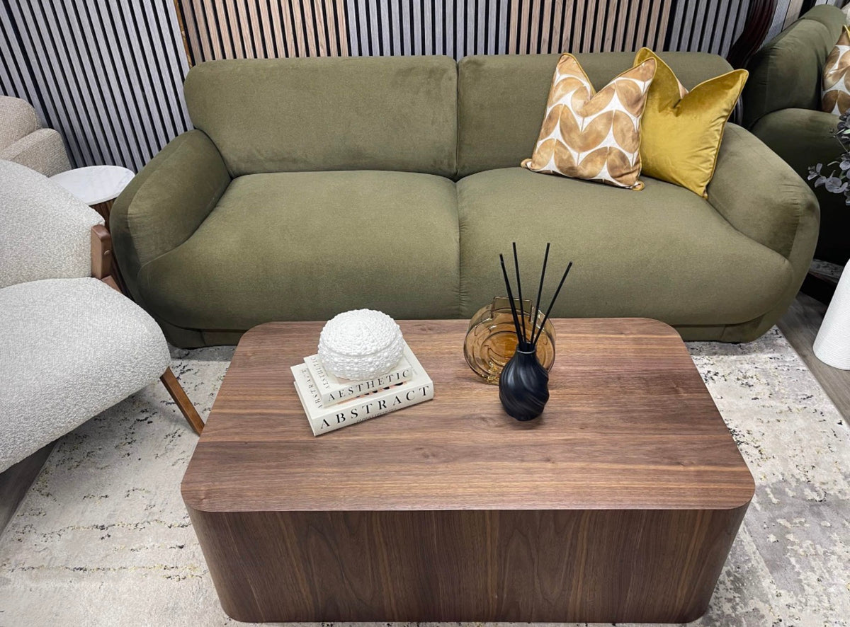 Cloud Moss Green Velvet 3 Seater Sofa