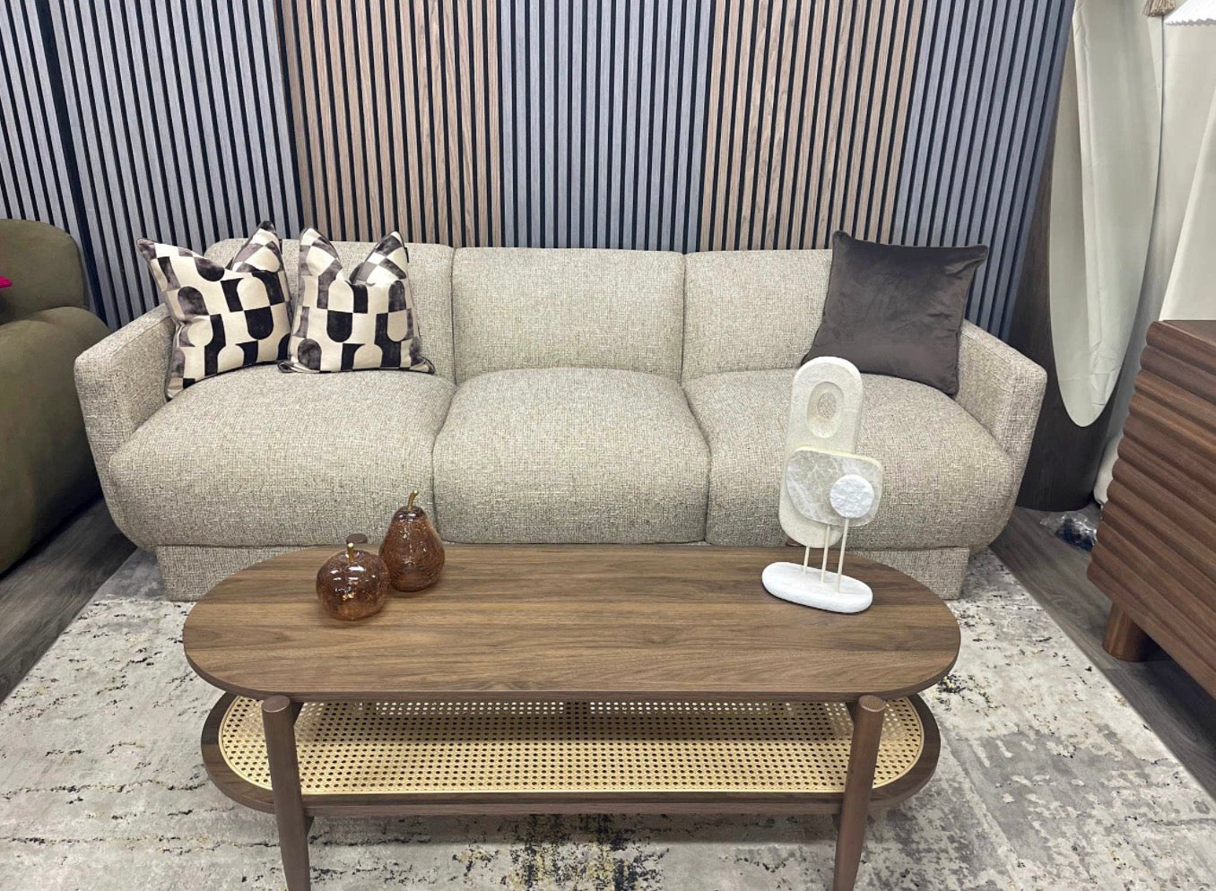Connick Speckled Latte Boucle 3 Seater Sofa