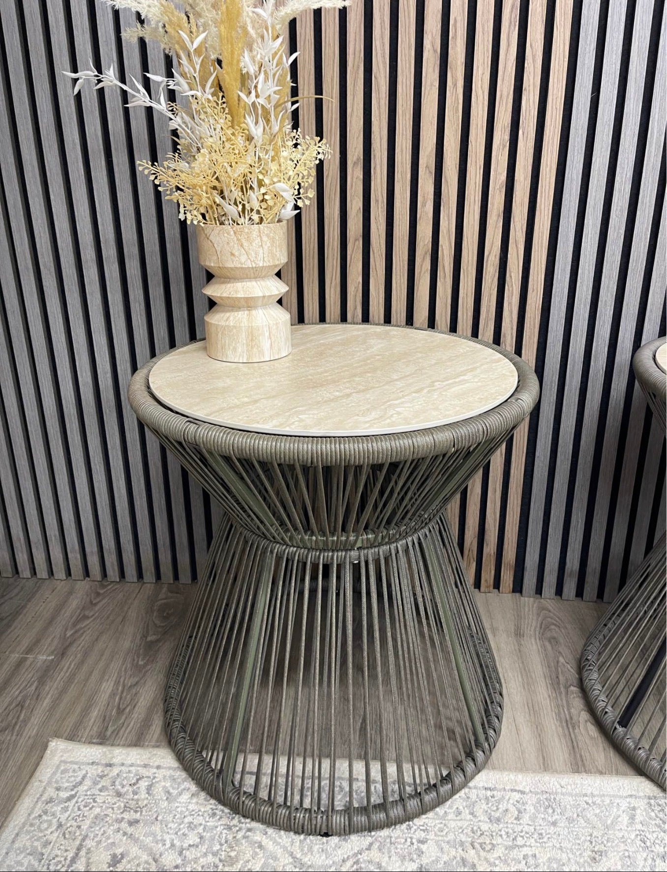 Garden Bistro Round Tables x2