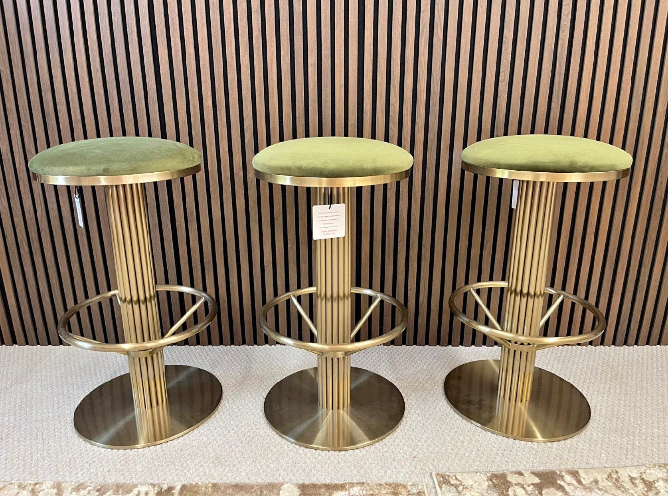 Olive Green Kitchen Stools x3