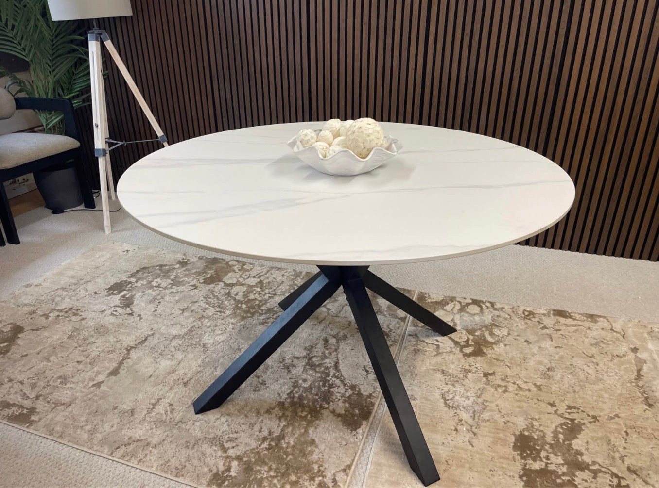 White Ceramic Round Dining Table