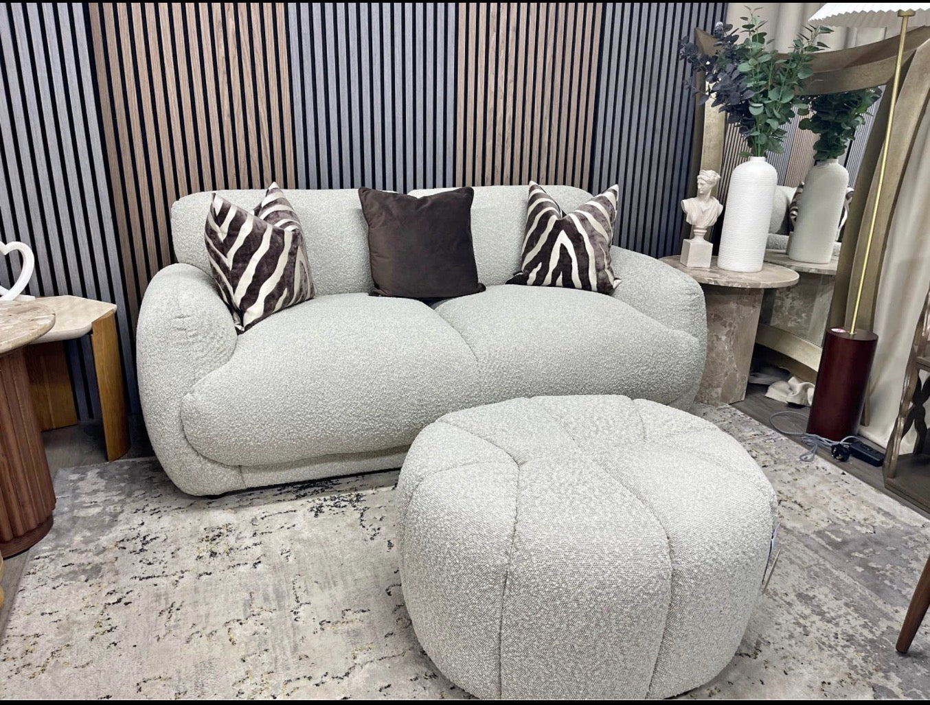Cloud 2 Seater Sofa and Footstool