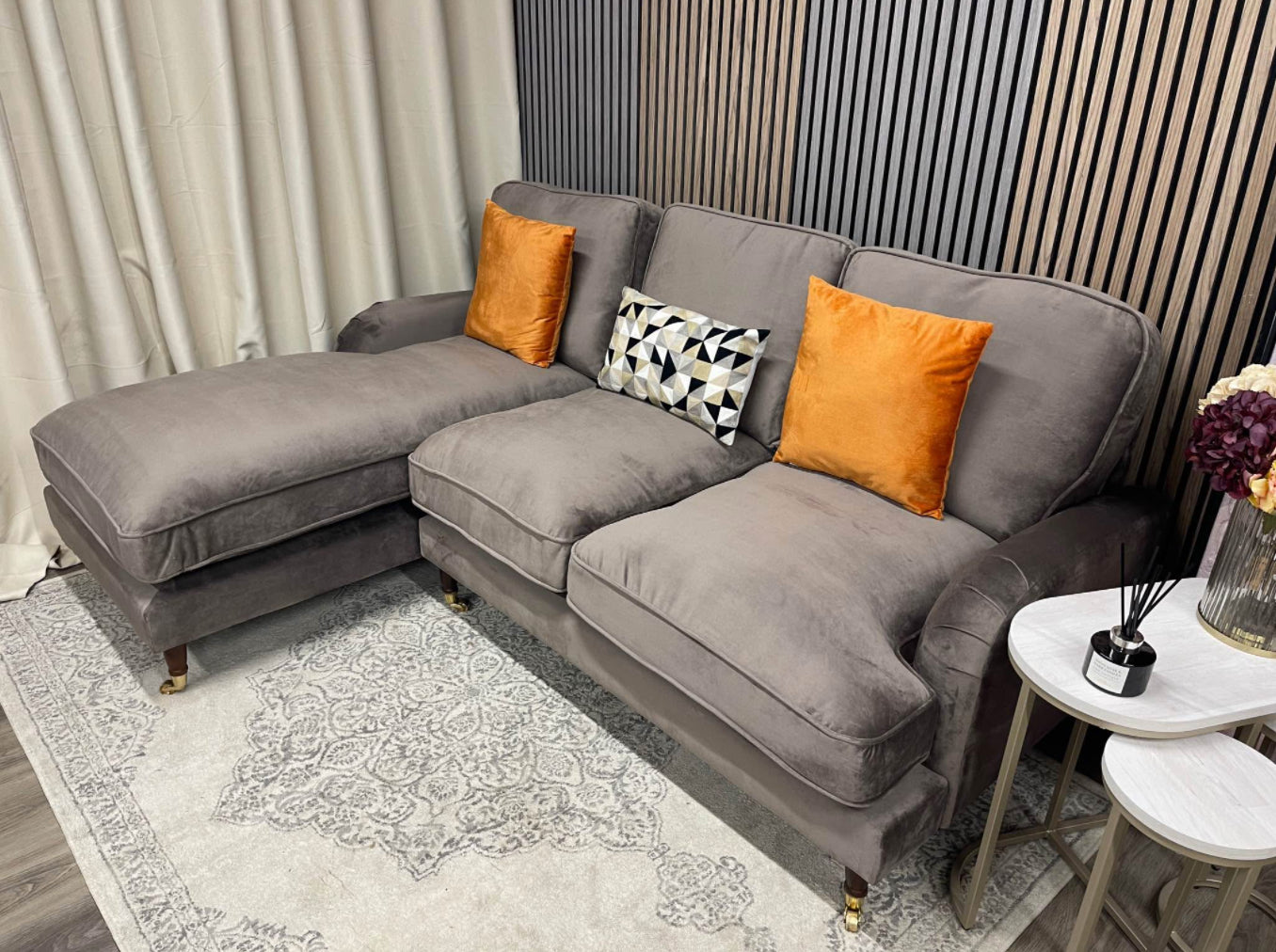 Ashby L Shape Velvet Sofa