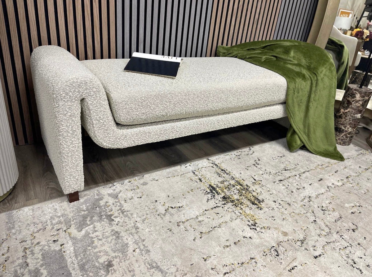 Bennett Speckled Stone Boucle Bench