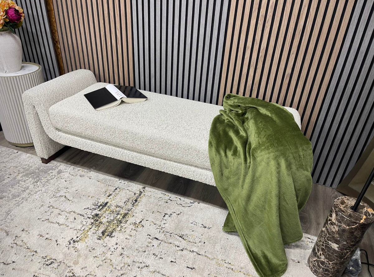 Bennett Speckled Stone Boucle Bench
