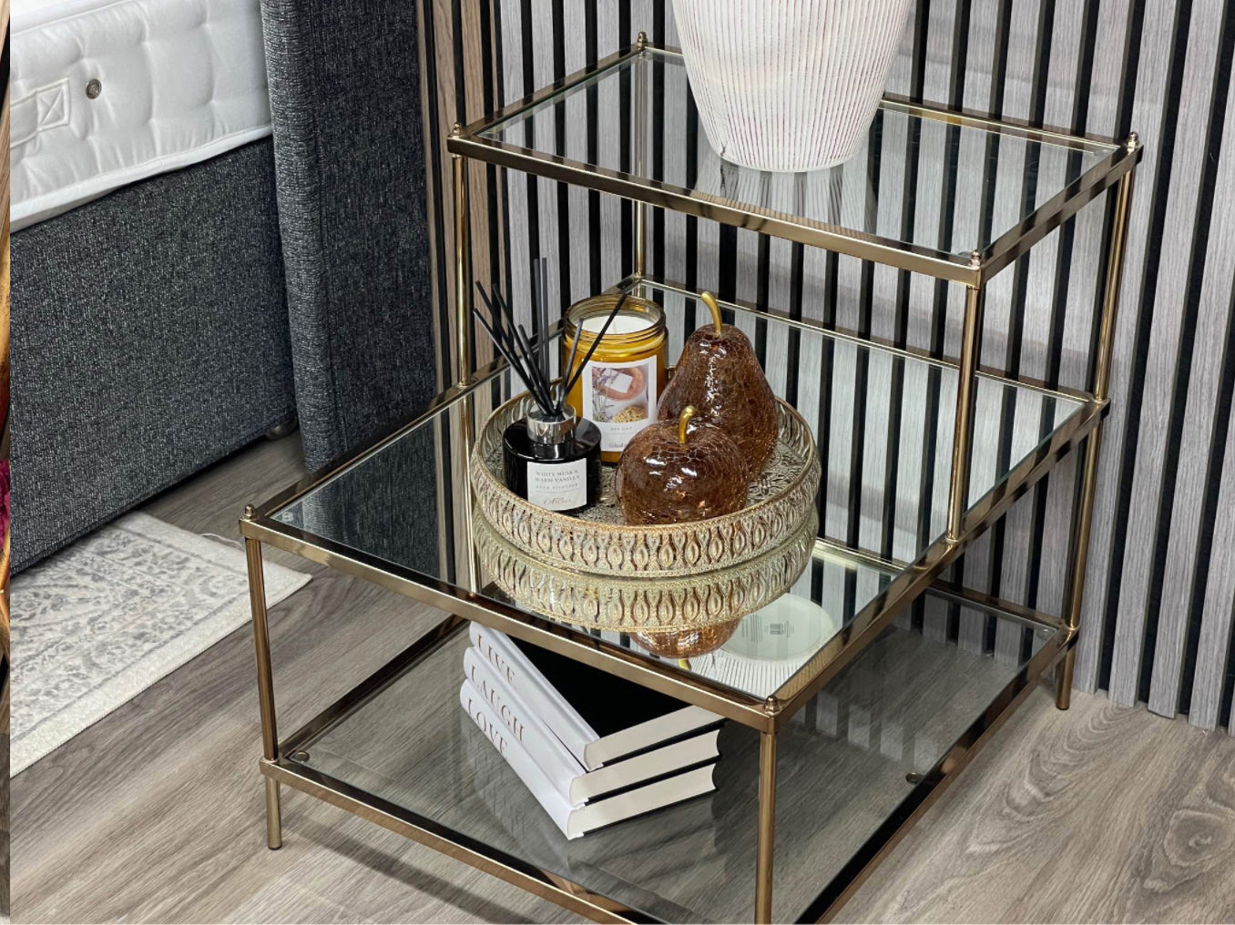 West Elm Terrace Glass Unit/Side Table
