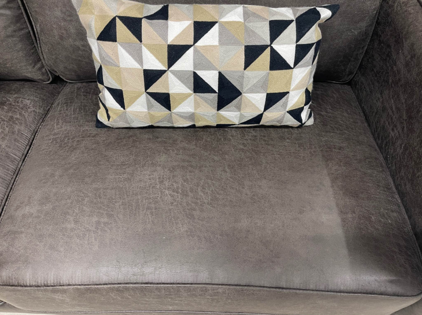 Dark Brown Faux Leather 2 Seater Sofa