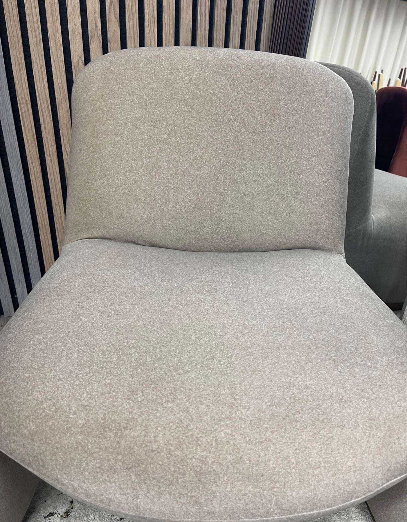Arlet Latte Mohair Velvet Accent Chair