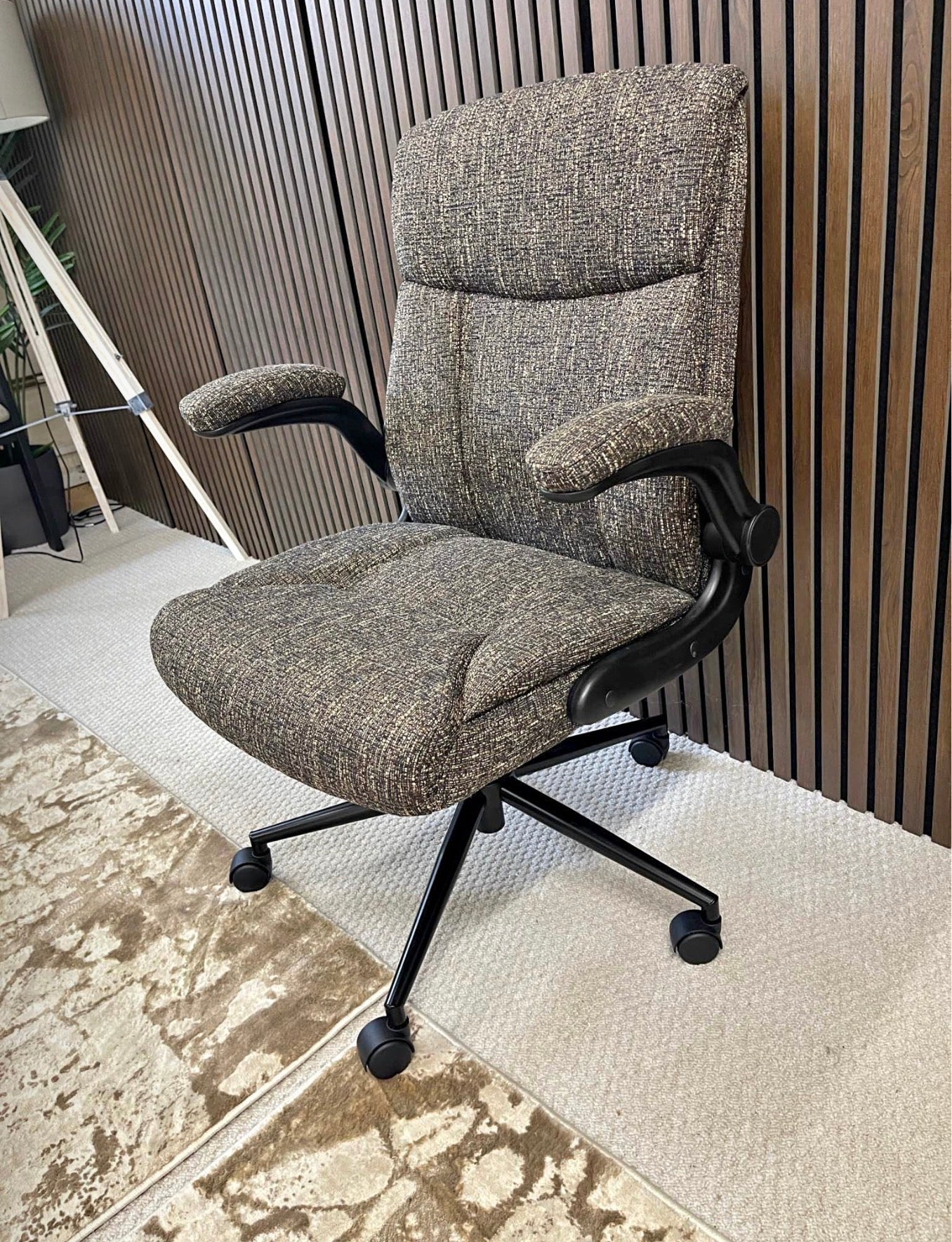 Speckled Espresso Boucle Office Chair