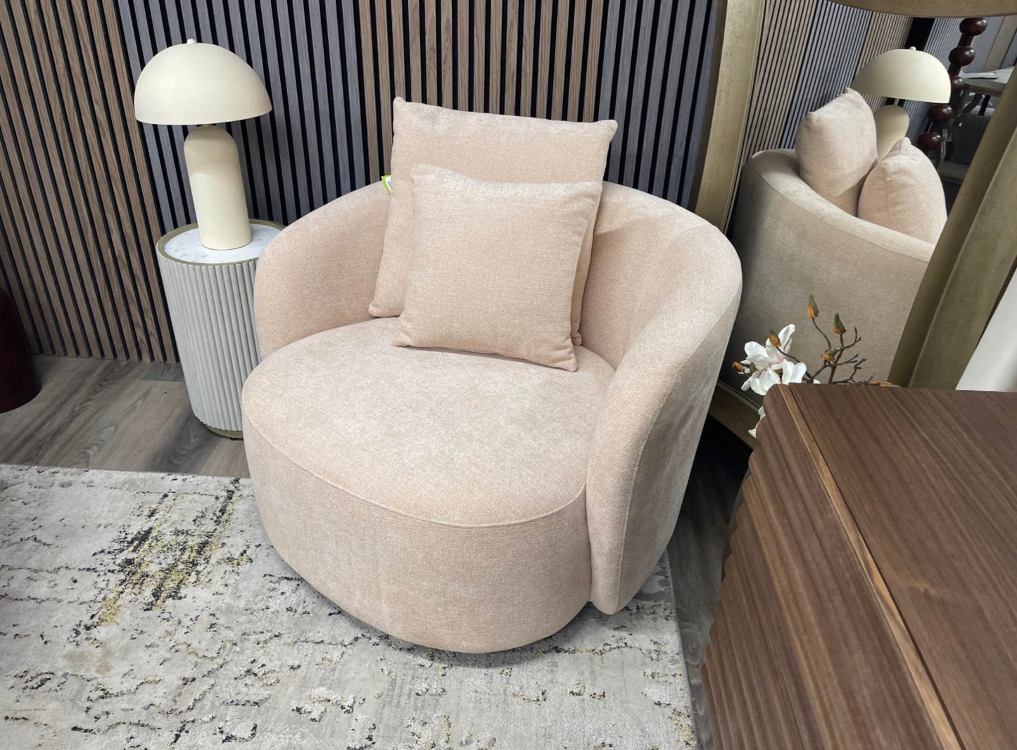 Salmon Swivel Armchair