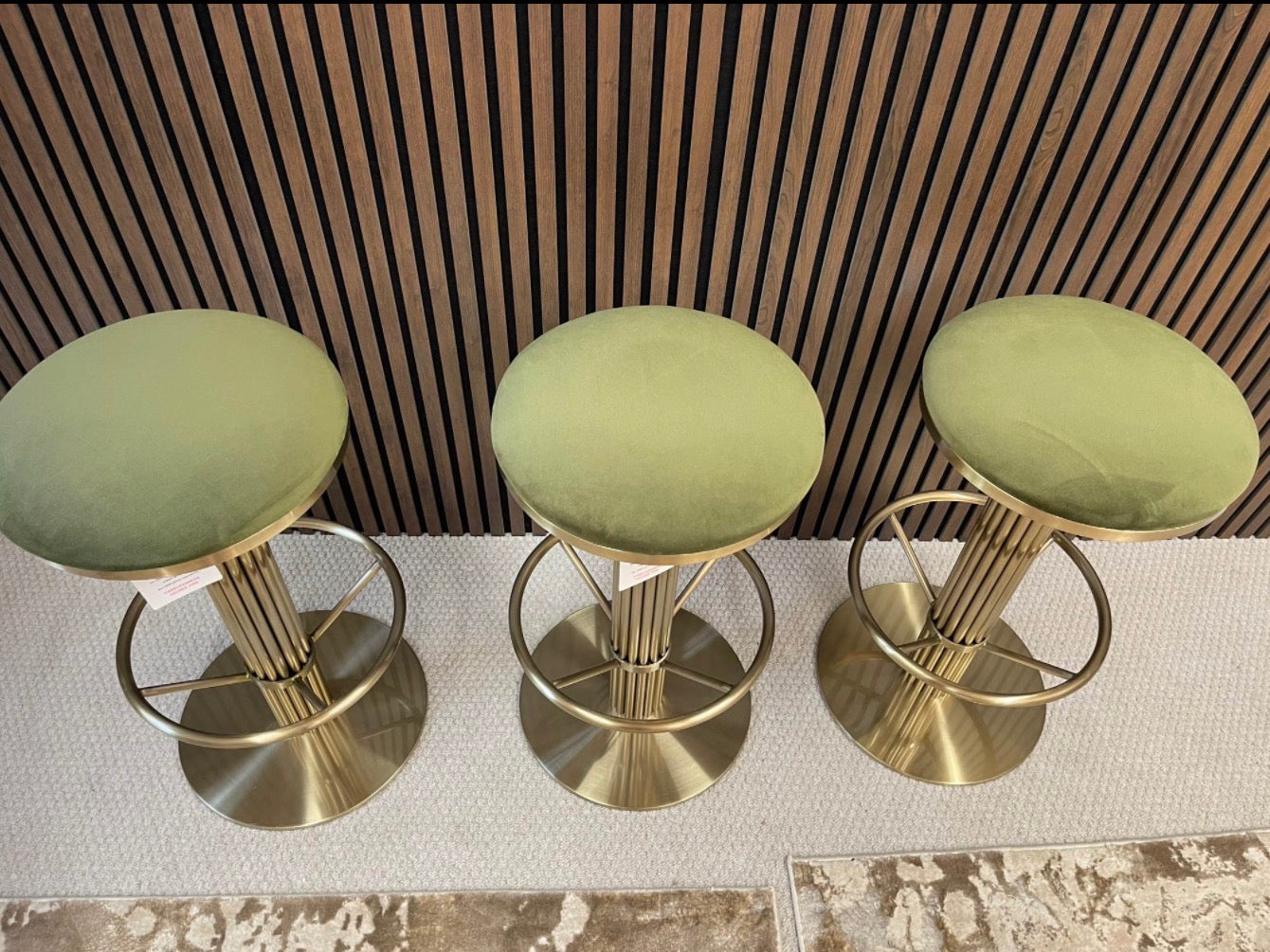 Olive Green Kitchen Stools x3