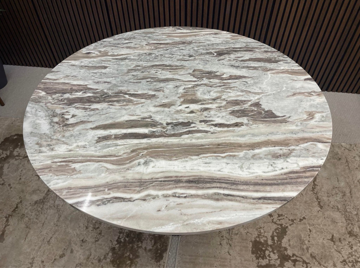 Fantasy Brown Marble Round Dining Table