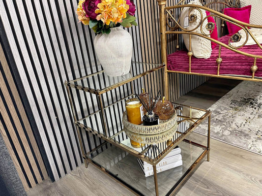 West Elm Terrace Glass Unit/Side Table