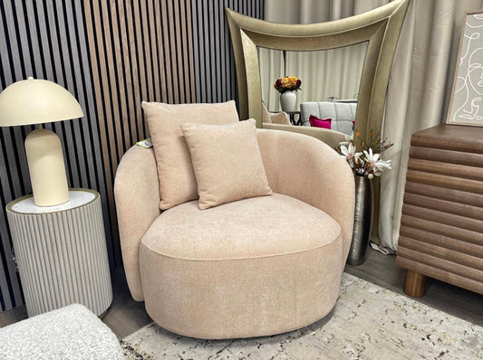 Salmon Swivel Armchair