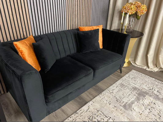 Black Velvet Sofa