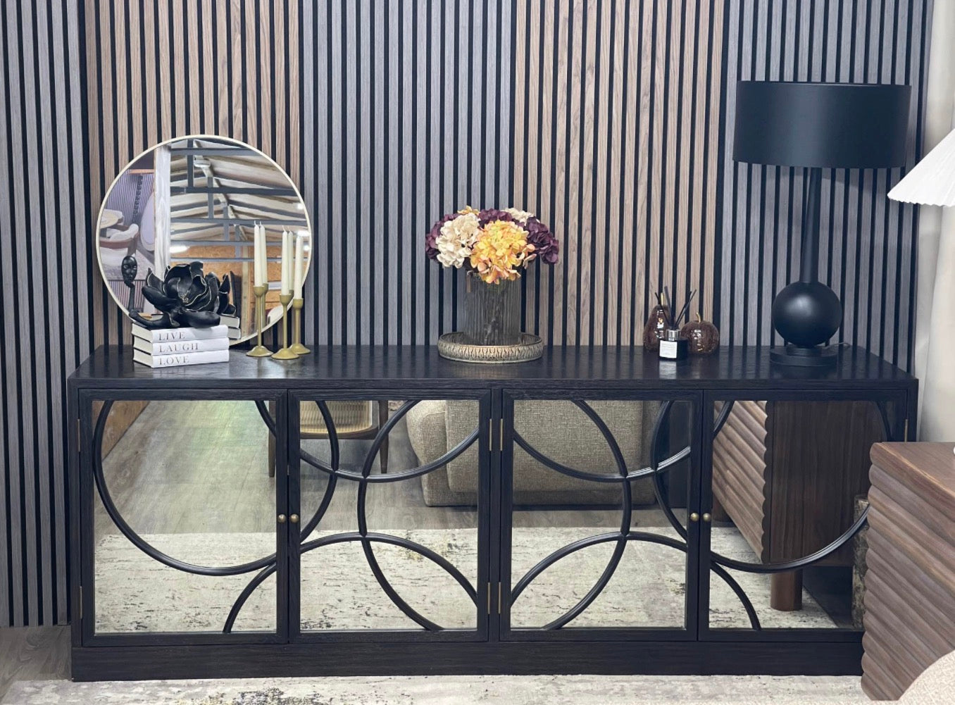 Large Black Oak Sideboard