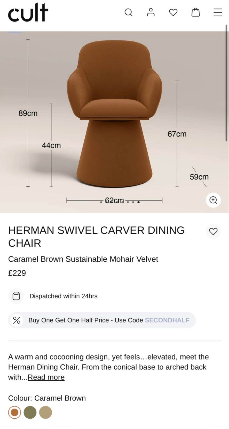 Medby Travertine Dining Table and 4 Herman Swivel Dining Chairs