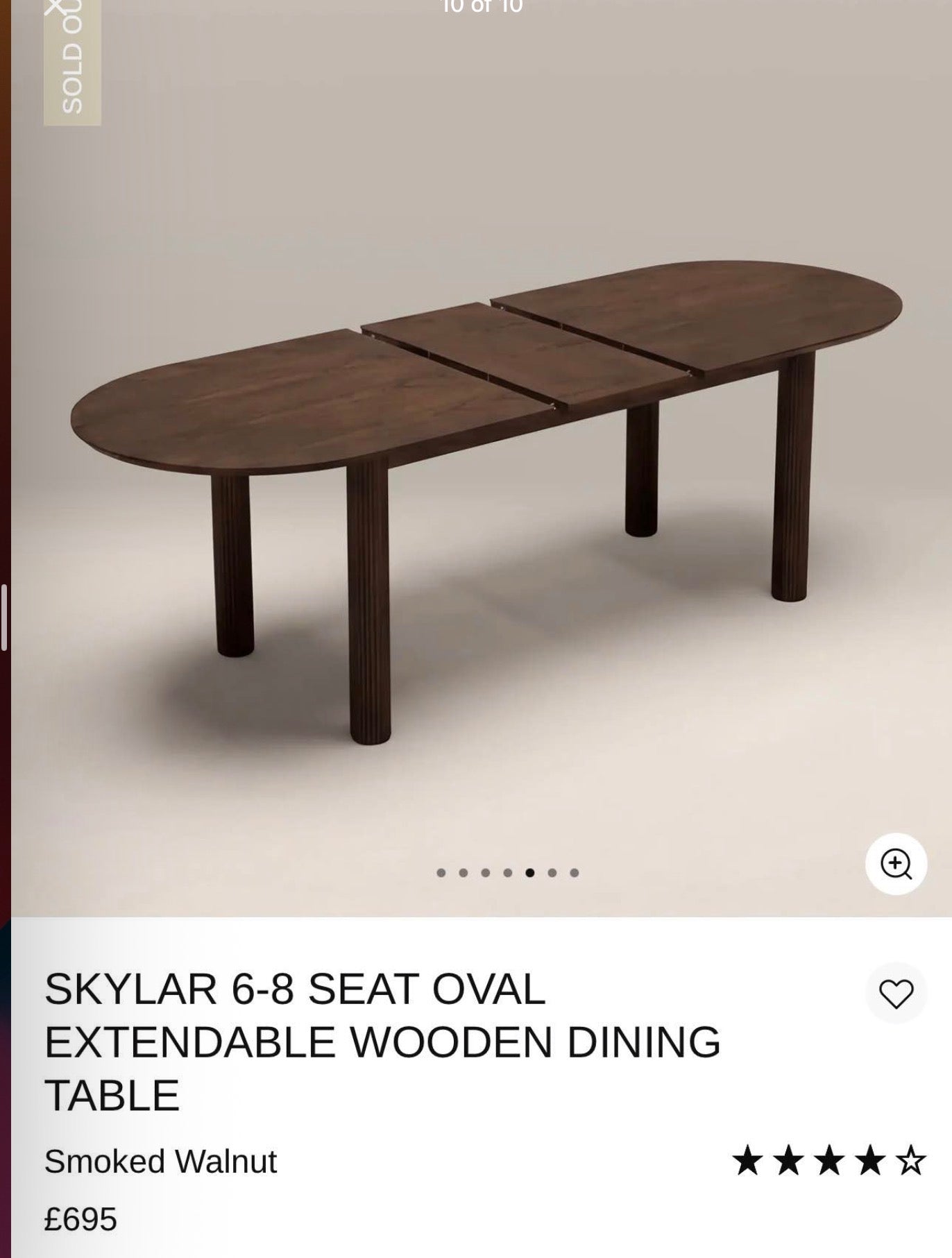 Skylar Oval Extendable Wooden Dining Table