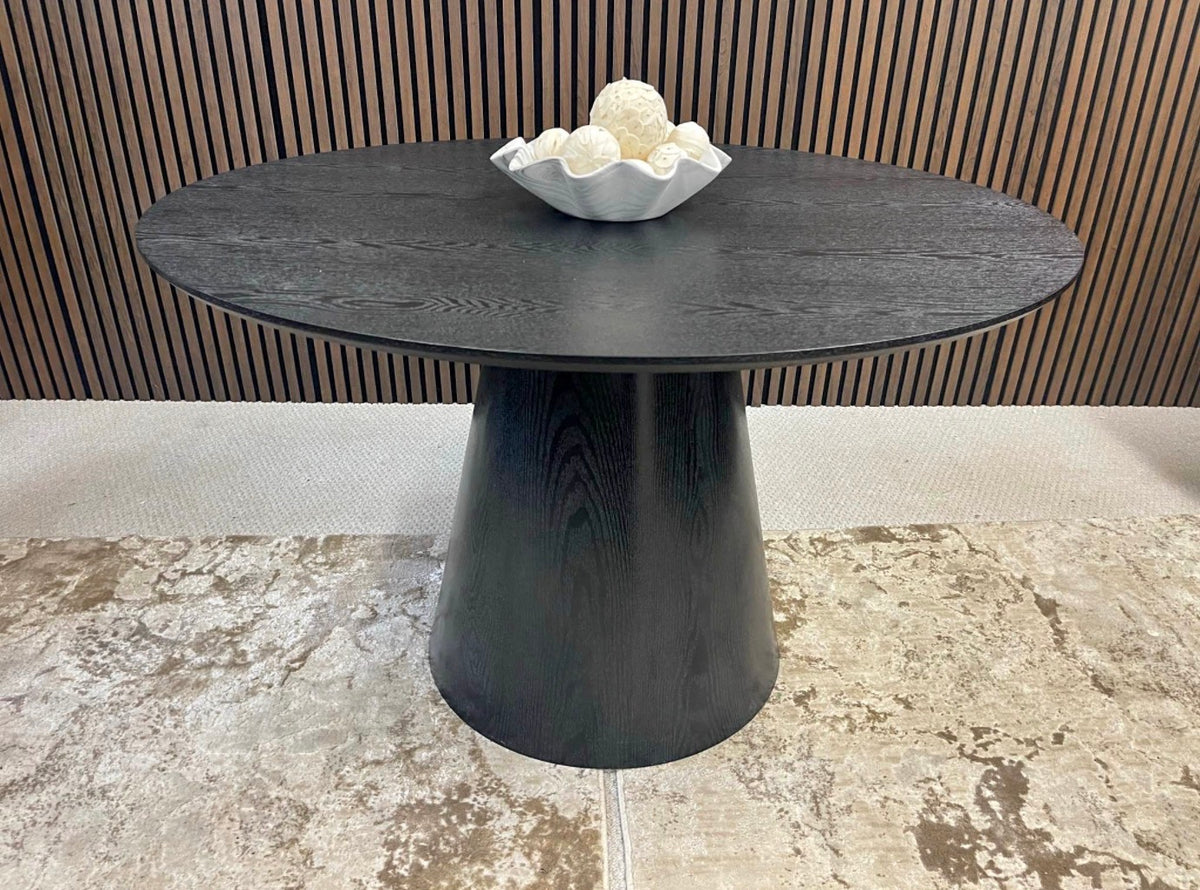 Black Wooden Round Dining Table